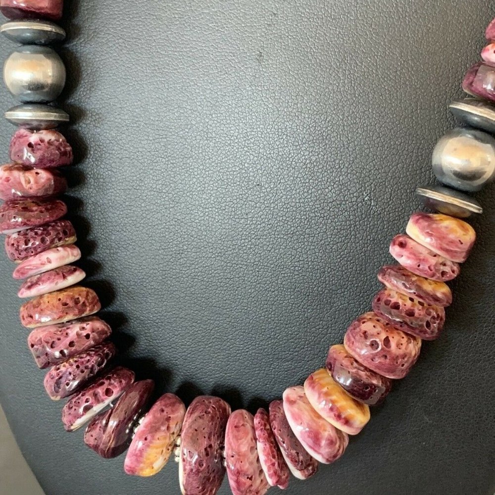 Navajo Pearls Spiny Oyster Necklace Pendant Ln 20 - Picture 3 of 12